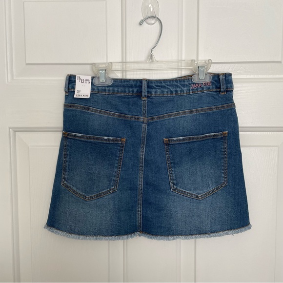 Zara Kids Denim Collection Denim Distress Skirt Girls Size 11/12 NWT - Picture 2 of 5
